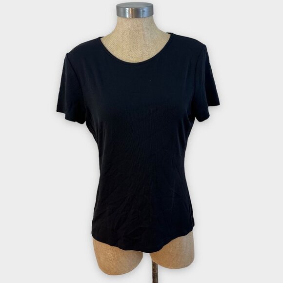 NINA Mclemore Black Short Sleeve Top M - Picture 1 of 4